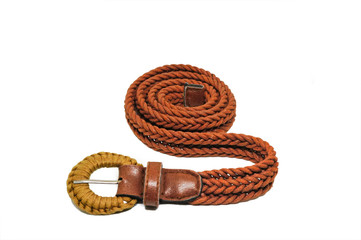 Fototapeta premium Weave belt on white background (include path)