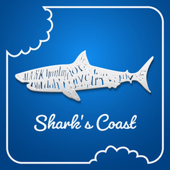 Flat paper style shark