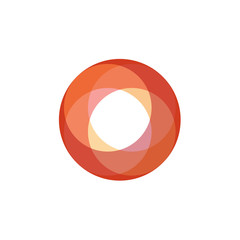 Sphere abstract illustration of a fiery orange ball logo overlay