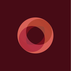 Sphere abstract illustration of a fiery orange ball logo overlay