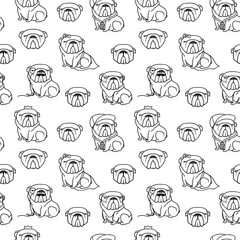 English bulldog pattern seamless. Dog pattern seamless