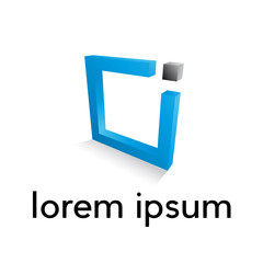 Vector sign abstract geometric shape, innovative concept