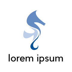 Vector sign abstract seahorse © puckillustrations