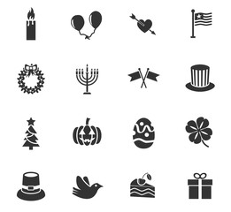 holidays icon set