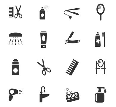 personal care icon set