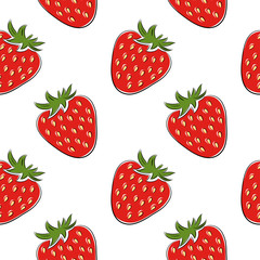 Strawberries on white background. 