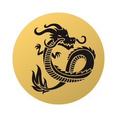 Chinese dragon on white background vector illustration. 