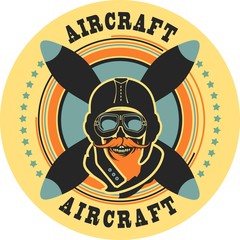 aviator skull emblem