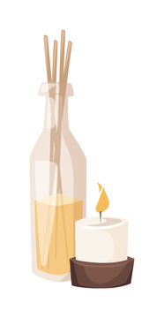 Aroma spa candles vector illustration.