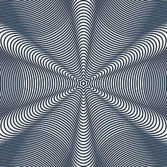 Moire pattern, op art background. Hypnotic geometric backdrop