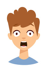 Surprised child vector illustration.