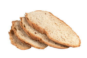 Sliced homemade white bread isolated