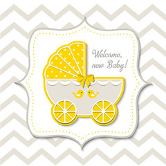 abstract vintage stroller, baby shower