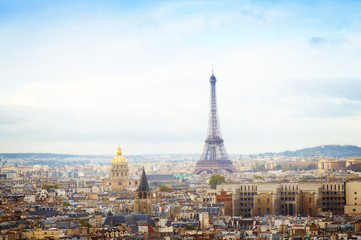 skyline of Paris with eiffel tower