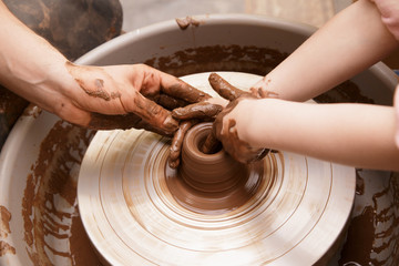 Work on a potter's wheel