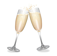 Champagne flutes clinking