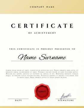 Certificate design.  Certificate border.  Certificate frame. Certificate and diploma. Certificate of achievement. Premium present certificate. Guilloche certificate