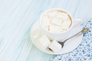 Cup of hot cocoa with marshmallows