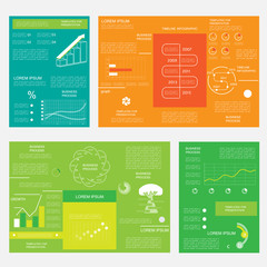 Obraz premium Business graphics brochure, vector set