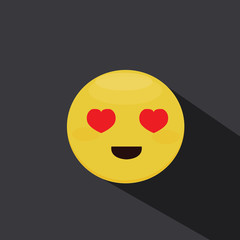Romantic smile.Emoticon. face in love.Vector illustration.  Flat Vector
