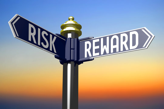 Crossroads Sign -  Risk And Reward