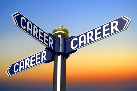 Crossroads sign - career concept