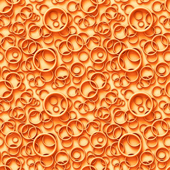 seamless pattern of circular objects in shades of orange