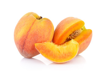 Peach on white background