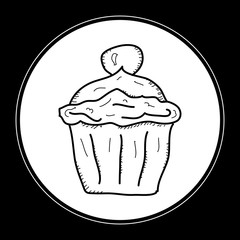 Simple doodle of a cake