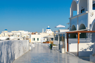 Oia. Central village street for walking.