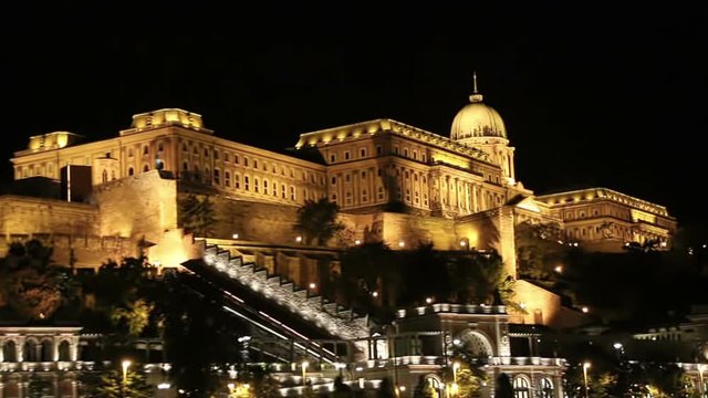 Royal Palace or Buda Castle at evening, Budapest in Hungary. 