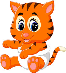 illustration of cute baby tiger