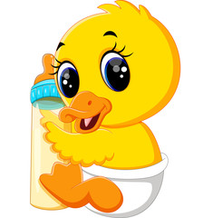 illustration of Cute baby duck cartoon
