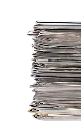 cropped image of newspapers for recycling