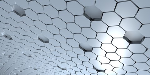 Digital hexagons background
