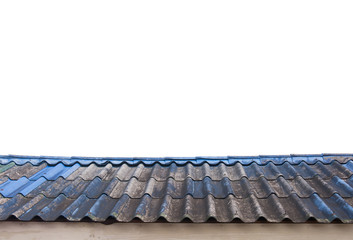 Old roof isolated on white background.