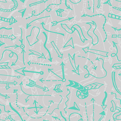 Seamless background with hand drawn arrows.