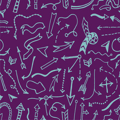 Seamless background with hand drawn arrows.