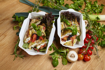 natural healthy food vegetables, herbs, mushrooms, cheese