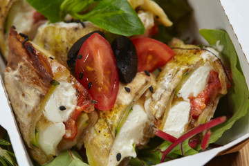 natural healthy food vegetables, herbs, mushrooms, cheese