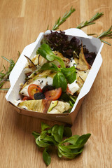 fish with steamed vegetables and greens healthy natural food