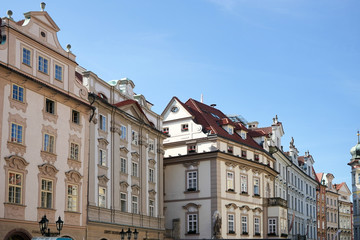 Obraz premium Highly decorated apartment blocks in Prague