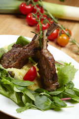 fish with steamed vegetables and greens healthy natural food