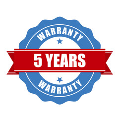 Five years warranty seal - round stamp