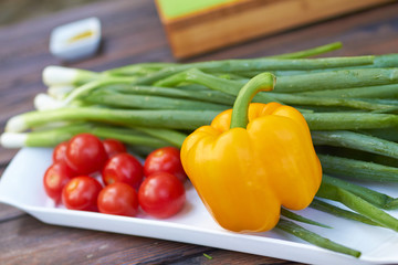 fresh vegetables at a picnic