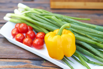 fresh vegetables at a picnic