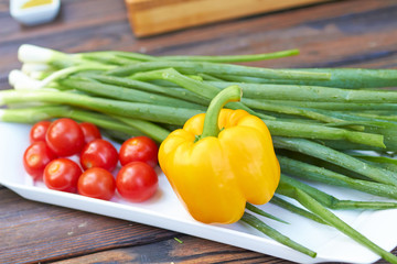 fresh vegetables at a picnic