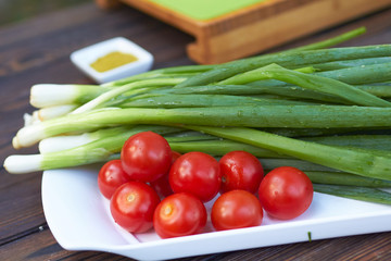 fresh vegetables at a picnic