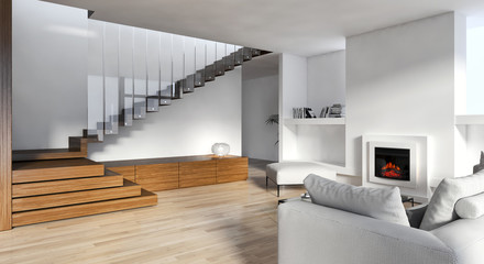 Soggiorno guardato con un tablet © 3DarcaStudio