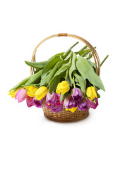 flowers on a basket